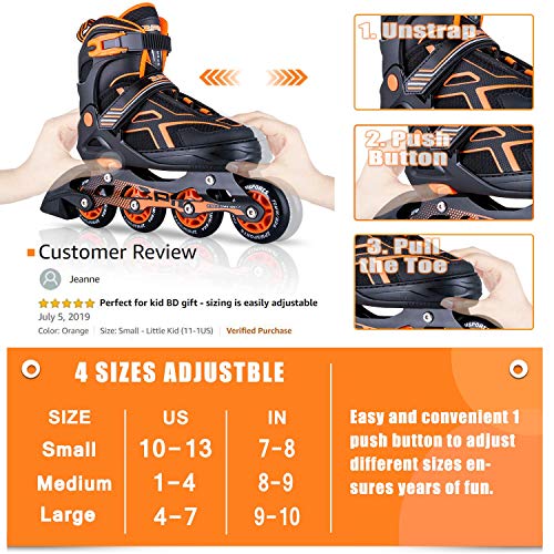 2PM SPORTS Torinx Orange Black Adjustable Skates 2PM SPORTS Torinx Orange Black Adjustable Skates